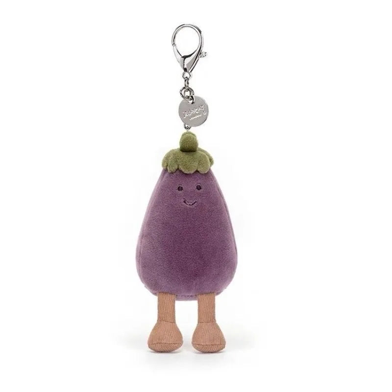 Jellycat Eggplant Doll Toy Plush Cute Car Keychain Girly Heart Children's School Bag Pendant Anime Peripheral Couple's Day Gift