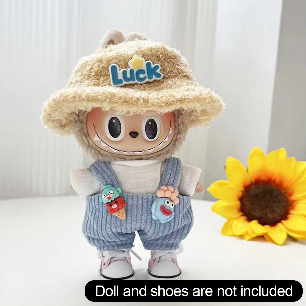 17cm Plush Doll'S Clothes Outfit Accessories For Korea Kpop Exo Labubu Idol Dolls overalls set Clothing