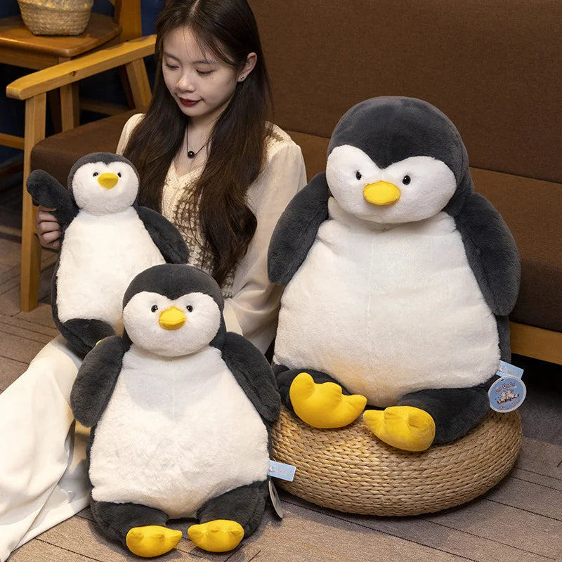 45/60/80cm Giant Sitting Soft Stuffed Lazy Penguin Pillow Plush Animals Cuddly Fat Penguin Toys Room Sofa Decor Elegant Gift