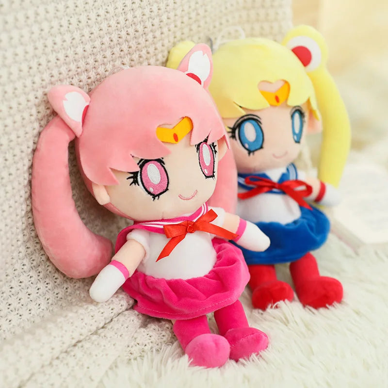 25Cm Kawaii Sailor Moon Plush Toys Tsukino Usagi Moon Cat Moon Hare Girly Heart Chibiusas Stuffed Anime Dolls Kid Gifts