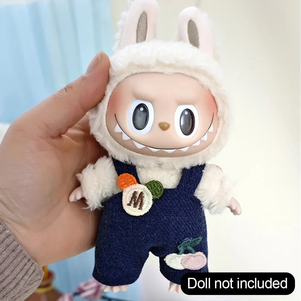 Mini Plush Doll'S Clothes Outfit Accessories For Korea Kpop Exo Labubu Idol T-shirt overalls slippers glasses Clothing Gift