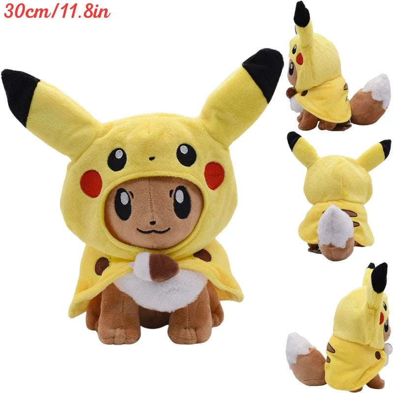 Pokemon Pikachu Cosplay Plush Toys Charizard Snorlax Garchomp Tyranitar Hydreigon Anime Eevee Lapras Morpeko Peluche Doll Gifts