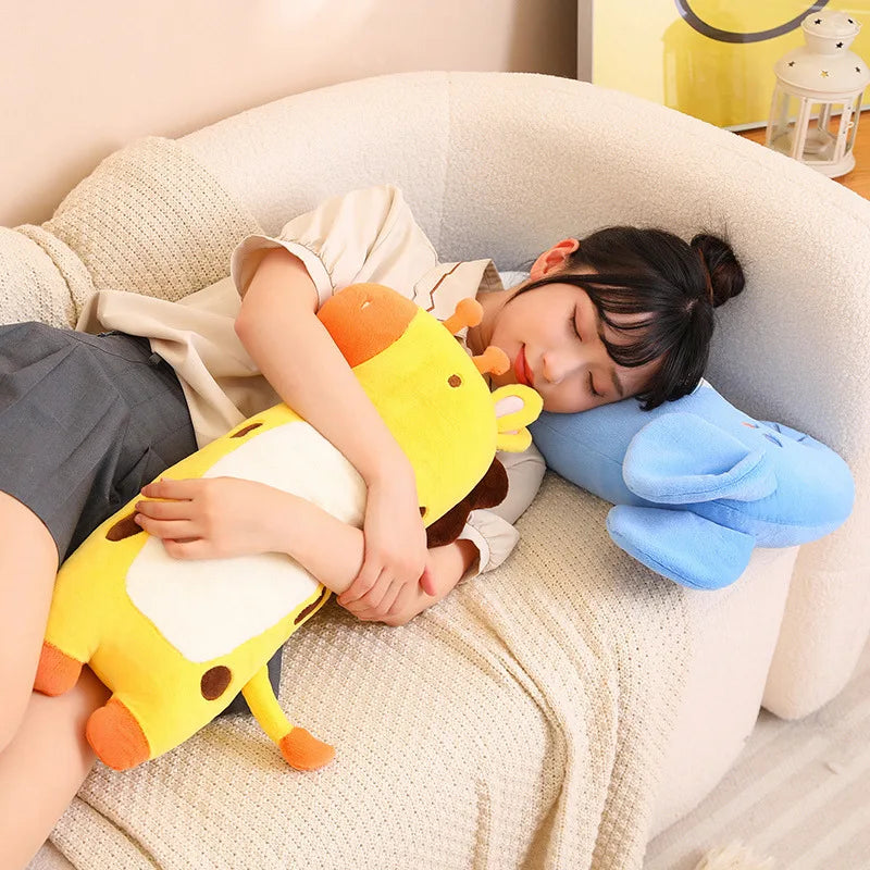 Long 60CM Huggable Super Soft Stuffed Animals Sleeping Pillow Plush Elephant&Deer&Foxes Toys Cushion Kids Appease Peluche