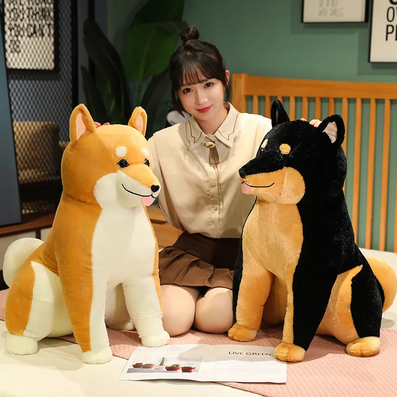 Giant Lifelike Shiba Inu Dog Plush Toy Sitting Dog Stuffed Puppy Dog Soft Animal Toys for Girls Birthday Gift Kawaii Home Decor