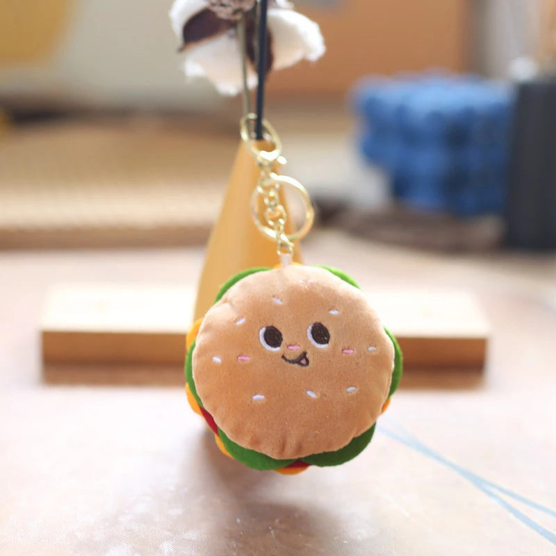 Plush Plush Biscuit Key Chain Cartoon Wacky Car Bag Pendant Trinkets Gifts Korean Style Accessories Cookie Chocolate Key Ring