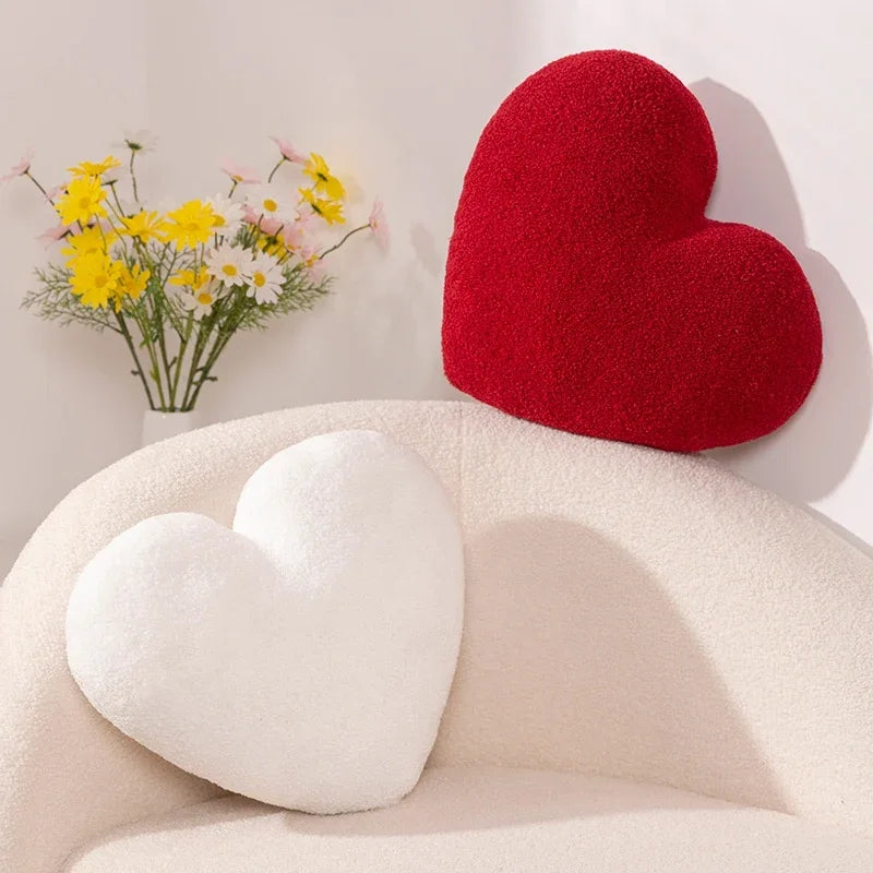 Simulation Red Heart Throw Pillow Stuffed Plush Toys Soft Cartoon Dolls Home Decor Comfortable Funny Gift Birthday Present