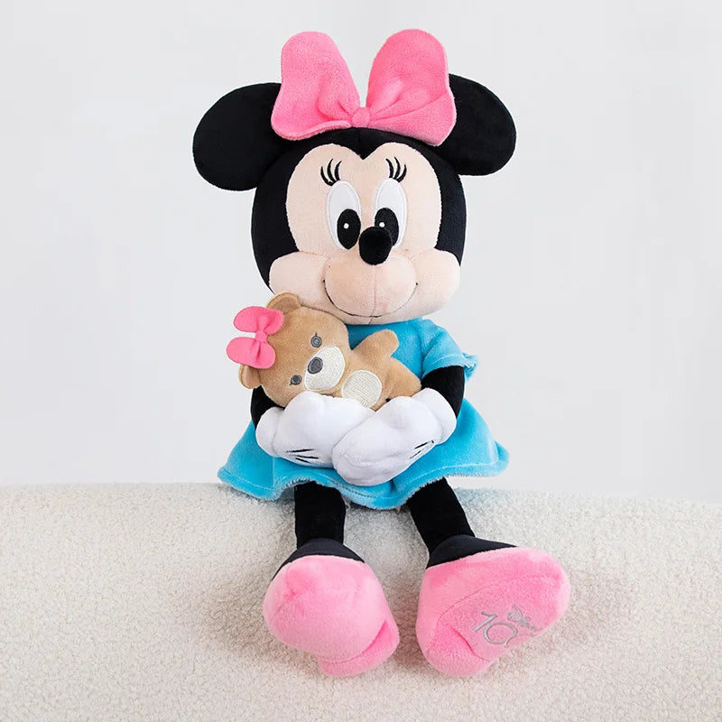 Disney Original High Quality Lovely Minnie Mickey Mouse Stitch Plush Toy Limited Collect Plushies Cuddly Appease Doll Xmas Gifts