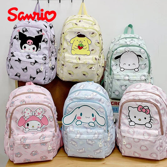 Anime Sanrio Plush Toy Cinnamoroll Backpack Children Girl Boy Black Blue Schoolbag Kawaii Student School Bag Computer Large Gift