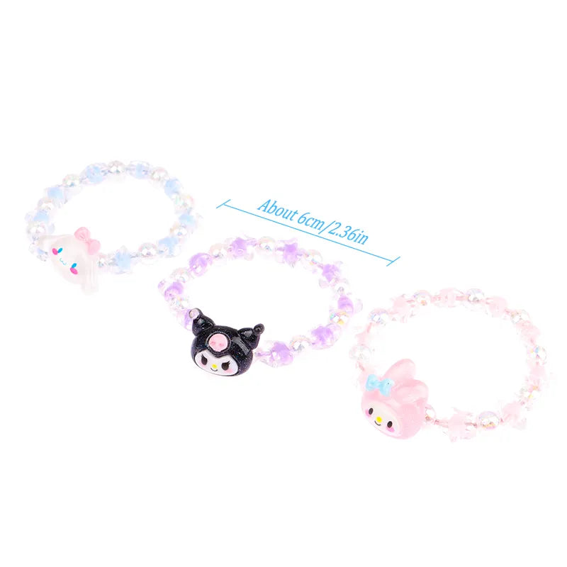 Anime Sanrio Crystal Bracelet - Kuromi My Melody Cinnamoroll Cartoon Couple Leather Band