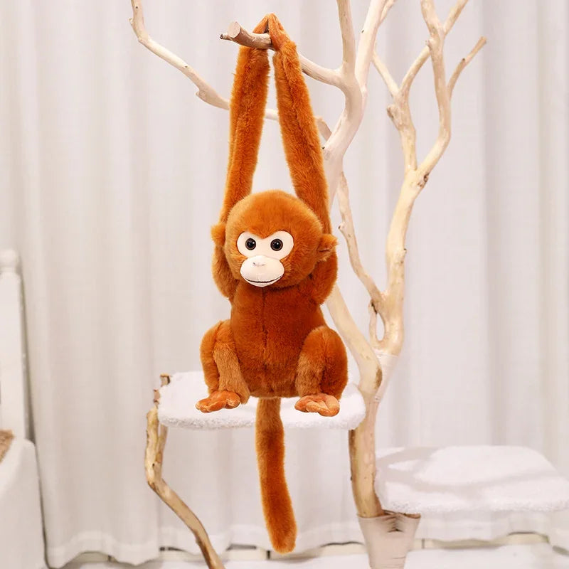 Simulation Cute Monkey Plush Toy Golden Monkey Doll Long Arm Monkey High-end Curtain Bundled Ornaments Stuffed Toys Home Decor