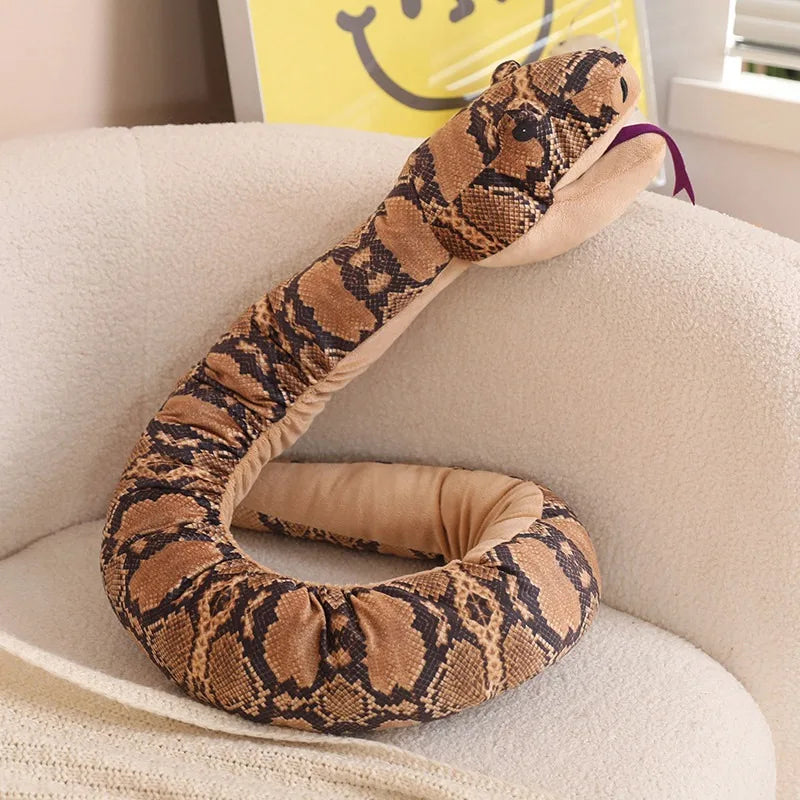 90cm-170cm Simulated Python Plush Lovely Animal Hand Puppet Toys Stuffed Snake Dolls Home Decor Birthday Xmas Exquisite Gifts