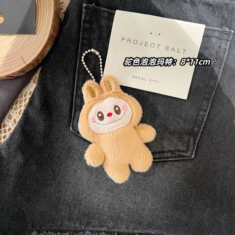 New Cartoon Labubu Plush Doll Pendant Kawaii Keychain Student Schoolbag Pendant Doll Girl Boy Gift Toys