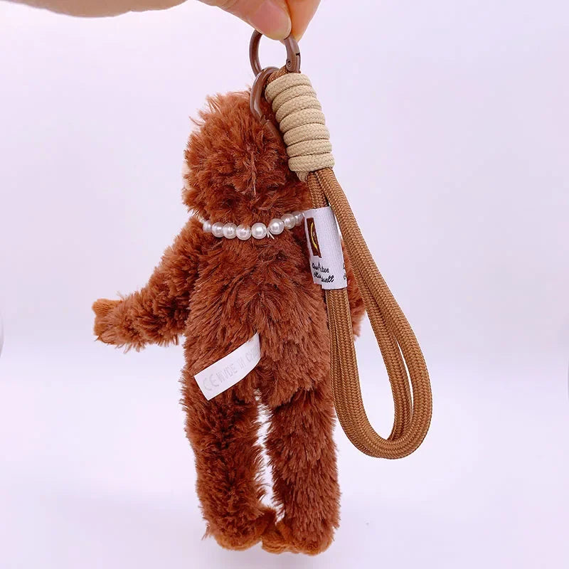 20cm Cute Little Monkey Pendant Plush Doll Animal Orangutan Plushies Doll Bag Pendant Soft Stuffed Backpack Keychain Plush Dolls