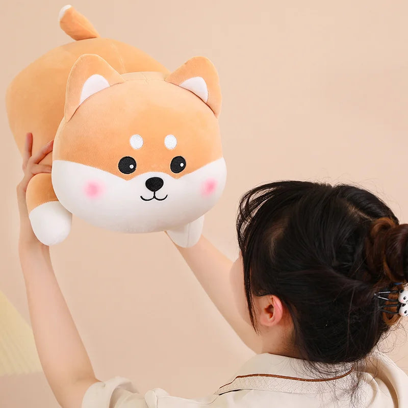 50/60cm Cartoon Cuddly Fat Lying Husky&Corgi Dolls Baby Kids Appease Dolls Soft Stuffed Animals Dog Peluche Elegant Gift