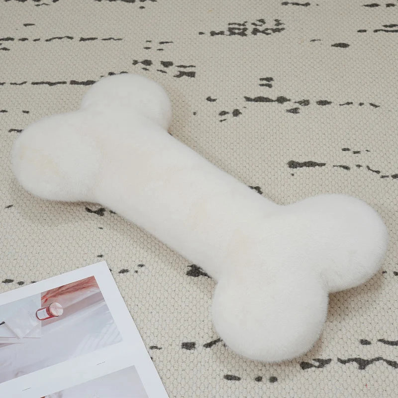 Kawaii Bone Shape Plush Pillow Stuffed Doll Pendant Soft Long Bone Nap Head Support Sleeping Cushion Home Decor Pets Dog Gift