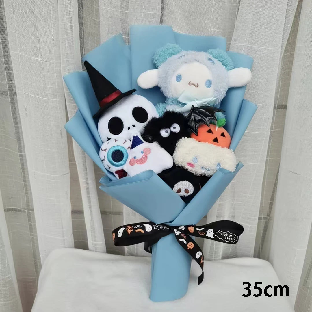 Halloween Animal Plush Bouquet Funny Toy Kuromi My Melody Hello Kitty Cinnamoroll Dolls Christmas and Valentine's Day Gifts