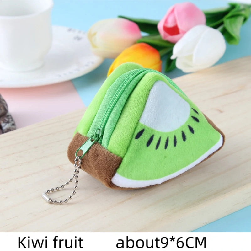 Cartoon Fruit Creative Plush Three-dimensional Coin Wallet Storage Bag School Bag Hanging Children's Holiday Gifts