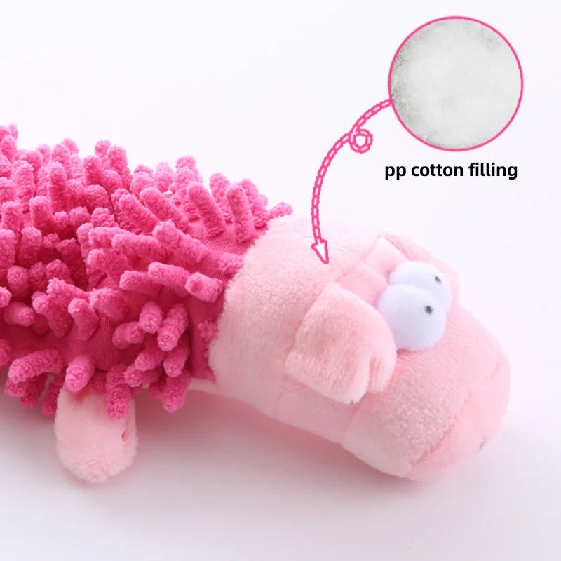 One Plush Toy With A Dog Gnawing And Making Sounds Pet Dog Toy Sound Plush Toy Mop Fur Shell Frog Hippo Teeth Grinding Supplies