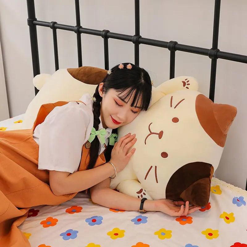 45cm-105cm Kawaii Big Fat Belly Cat Plush Toys Stuffed Soft Long Animal Cat Pillow Nap Cushion Creative Birthday Gift for Kids