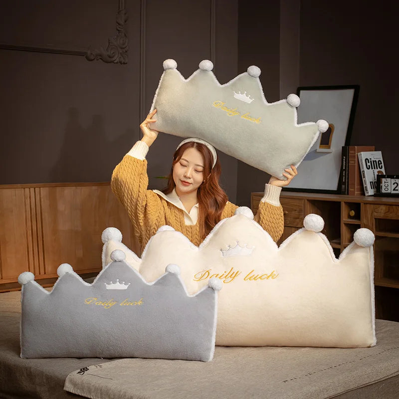 ins Crown Shaped Giant Pillow Stuffed Soft Colorful Seat Cushion Home Bed Sofa Baby Girls Sleepy Pillow Kawaii Valentine Gift