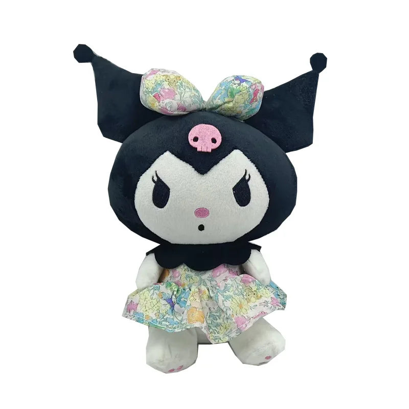 Kawaii 25cm Sanrio Jade Dog Kuromi Dressing Dolls Plush Toy Stuffed Animal Patung Dolls Birthday Gift for Girls Kids Boys