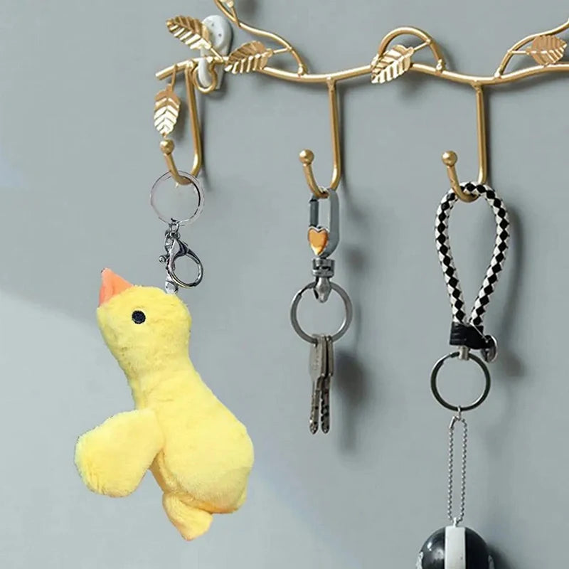 Stuffed Goose Keychain Cute Lie Down Goose Plush Keychain Adorable Stuffed Doll Ornament For Backpack Couple Key Ring Charm