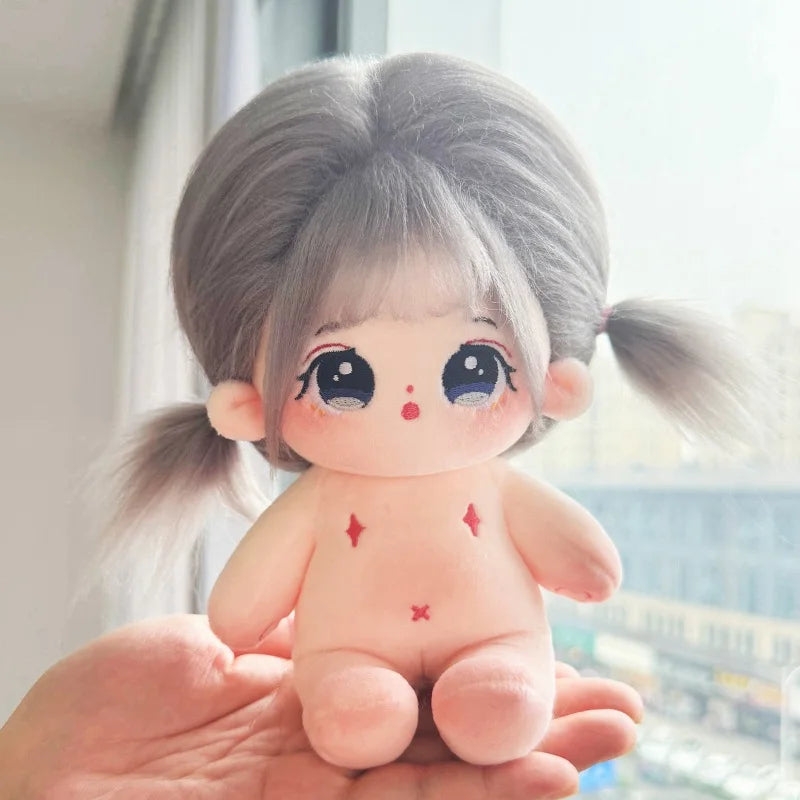 20cm Cute Plush Cotton Idol Doll With Clothes Stuffed Super Star Figure Dolls No Attribute Fat Body Doll Can Change Clothes Gift