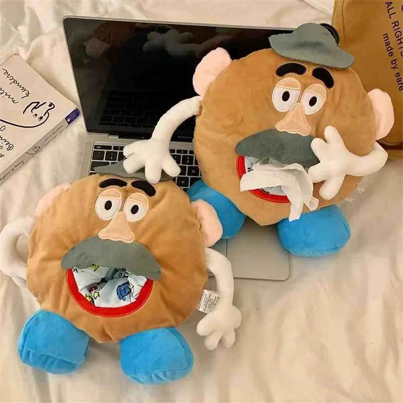 Cute Mr Potato Head Tissue Bag Cover Lovely Stuffed Anime Plush Car Tissue Cover Living Room Bedroom Tissue Cover Home Decor