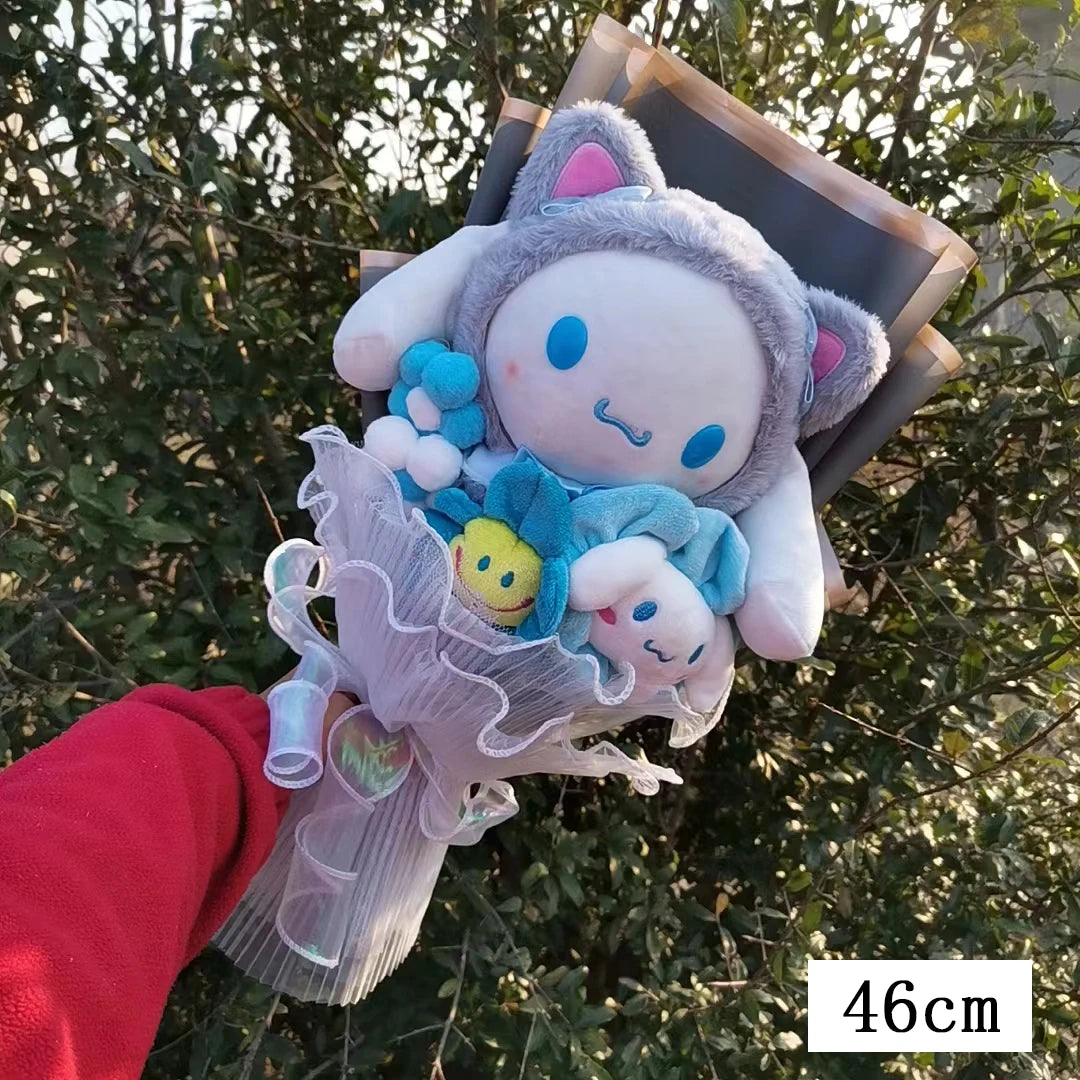 Sanrioed Kuromi My Melody Cinnamoroll Hello Kitty Anime Doll Toy Cartoon Plush Bouquet Valentine's Day Christmas Graduation Gift