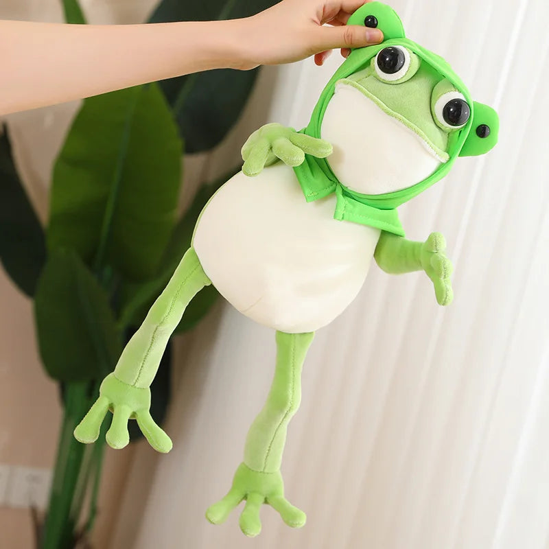 Cute Frog Plush Toy Green Hat Big Eyes Stuffed Animal Doll Funny Frog Pillow For Children Kids Birthday Gifts