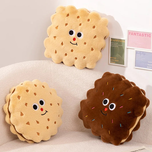 Cartoon Round And Square Sandwich Biscuit Plush Cushion Stuffed Simulation Chocolate Oreo Cookies Toy Pillow Home Decor Gift