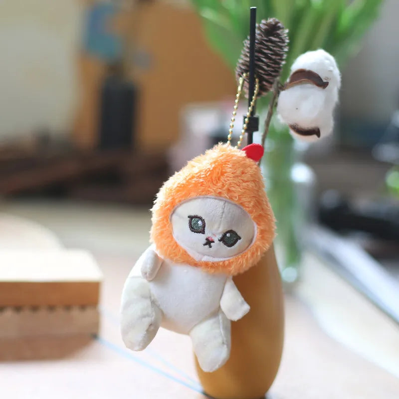 2023 Shark Cat Plush Keychain Cartoon Doll Pendant for Women Bag Kawaii Plushies Toys Car Keyring Holiday Gift