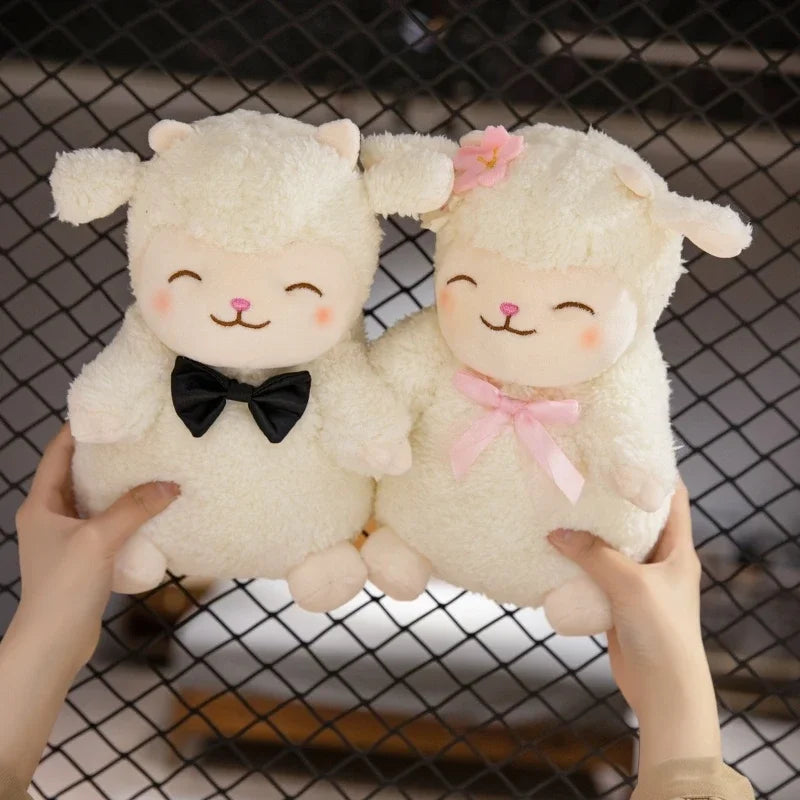 Sweet White Sheep Lam Hold Tulip Flower Soft Stuffed Hug Doll Plush Toy Kid Girl Birthday Christmas Gift