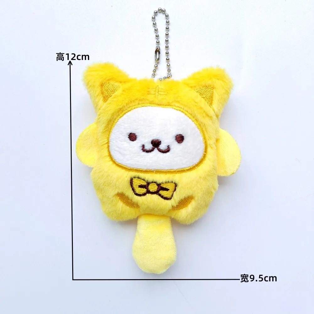 Sanrio Kuromi Cinnamoroll Cross-dressing Cat Doll Keychain My Melody Anime Cartoon Backpack Cute Pendant Children Plush Toys