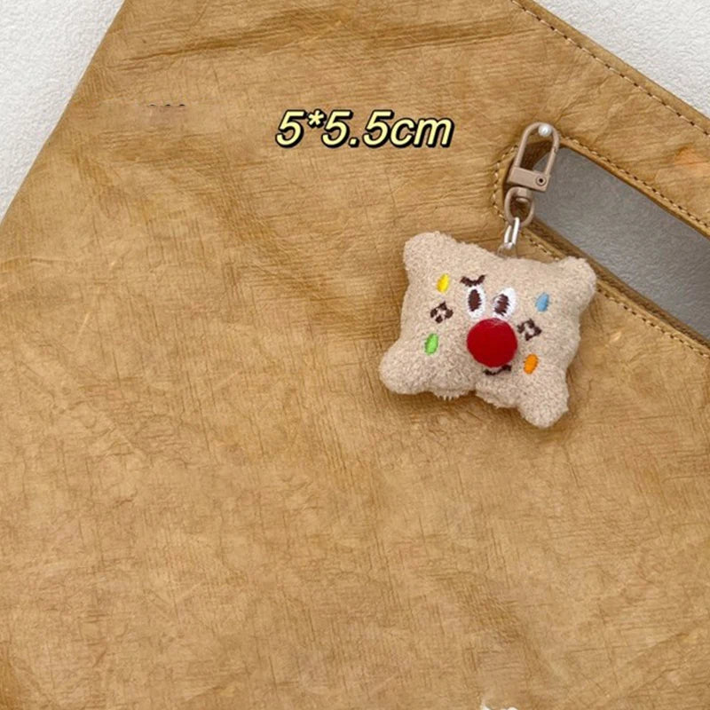 Plush Plush Biscuit Key Chain Cartoon Wacky Car Bag Pendant Trinkets Gifts Korean Style Accessories Cookie Chocolate Key Ring