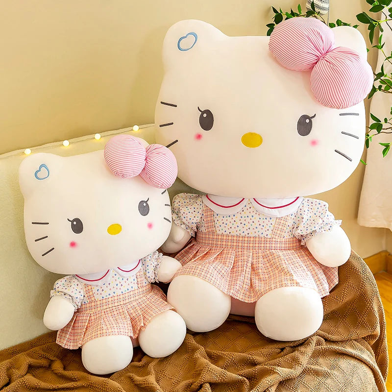 20-70cm Big Size Sanrio Hello Kitty Plush Toys Anime Peripherals Movie KT Cat Kawaii Room Decor Stuffed Dolls Xmas Gift For Kid