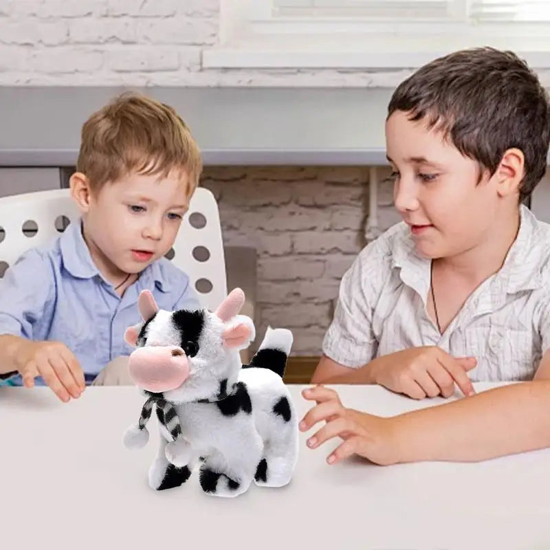 Toy Cows Electronic Pet Animal Plush Cow Battery Operated Cattle Toy With Sounds Learning And Educational Toy Interactive For