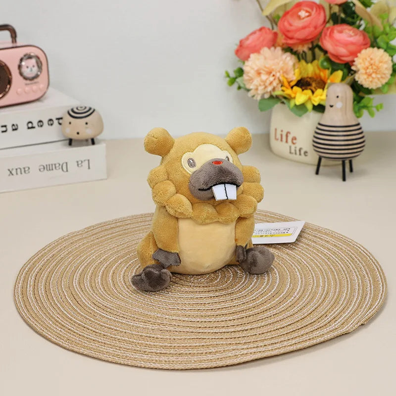 Pokemon 13cm Bidoof Plush Bibarel Stuffed Keunottor Doll Kawaii Anime Toys Hobbies Cartoon Castor Plushies Xmas Gifts For Kids