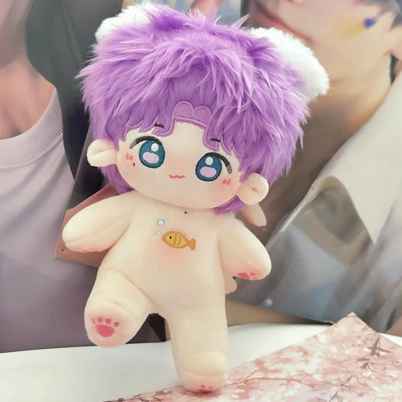 20cm Kawaii Plush Cotton Doll Idol Stuffed Super Star Figure Dolls No Attribute Fat Body Crying Doll Can Change Clothes Gift