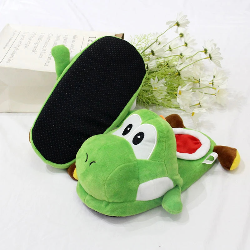 Kawaii Mario Luigi Big Poison Piranha Plant Plush Toys Slippers Cute Green Yoshi Anime Soft Stuffed Peluche Dolls Birthdays Gift