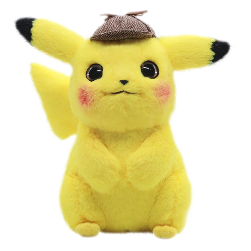 28CM Pokemon Plush Toy Detective Pikachu Plush Cute Dolls Movie Anime Stuffed Cartoon Kawaii Pokémon Girl Birthday Kids Toy Gift