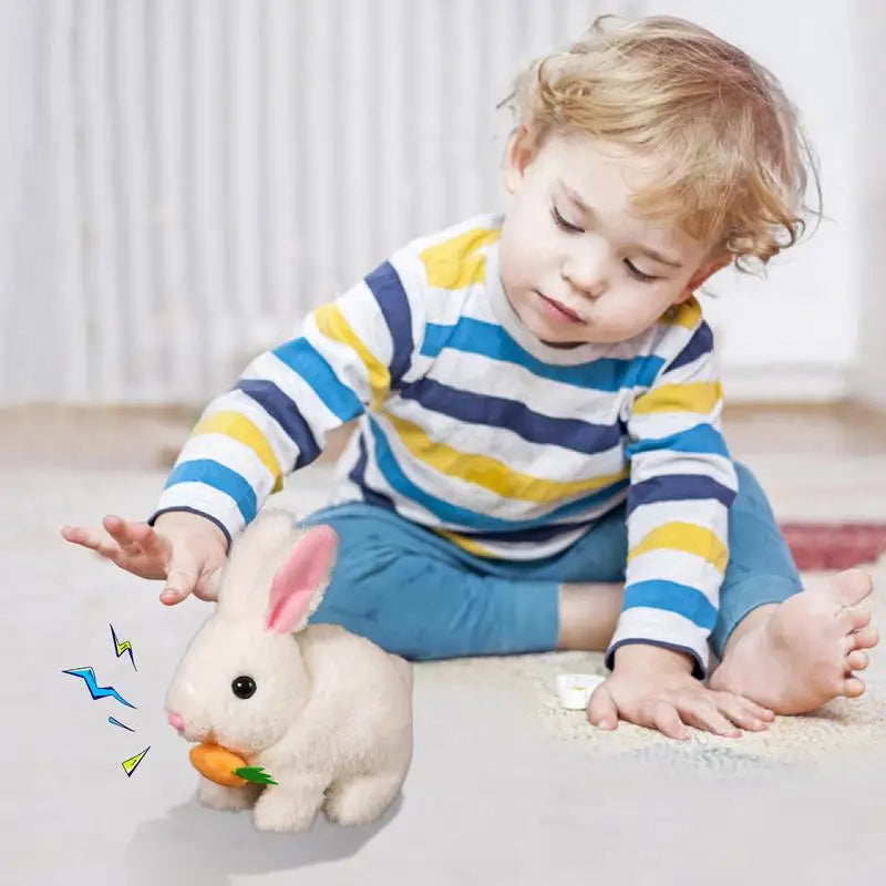 Walking Bunny Toy Interactive Electronic Pet Plush Bunny Toy With Sounds Interactive Learning Development Toy With Wiggle Ears