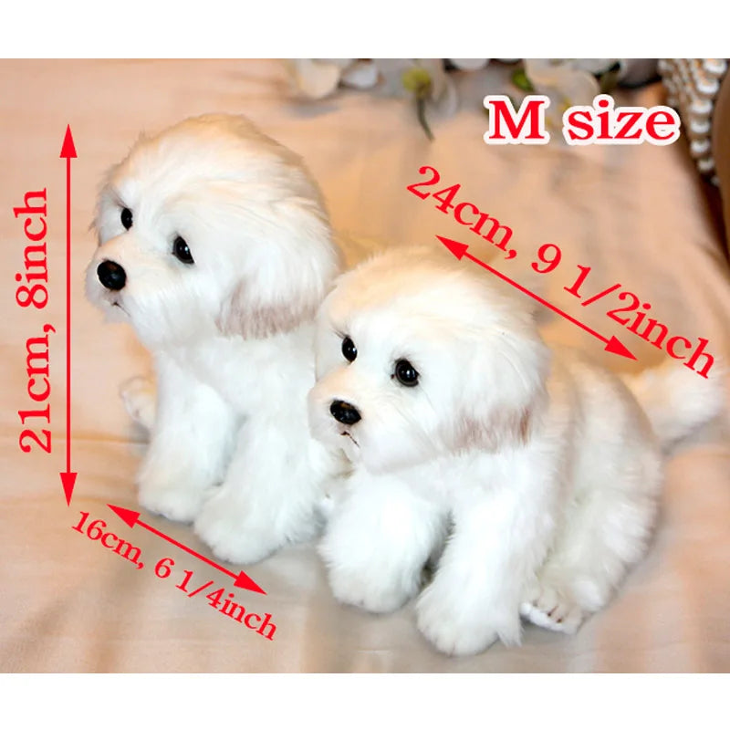 Maltese Stuffed Dog Dolls Plush Toy Cute Simulation Pets Fluffy Baby Birthday Gifts Christmas Children Malzis Puppy Dropshipping