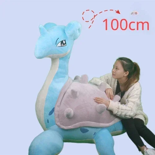 100cm Big Size Pokémon Peluche Anime Lapras Figure Plush Doll Chenglong Plushies Animation Stuffed Animal Pillow