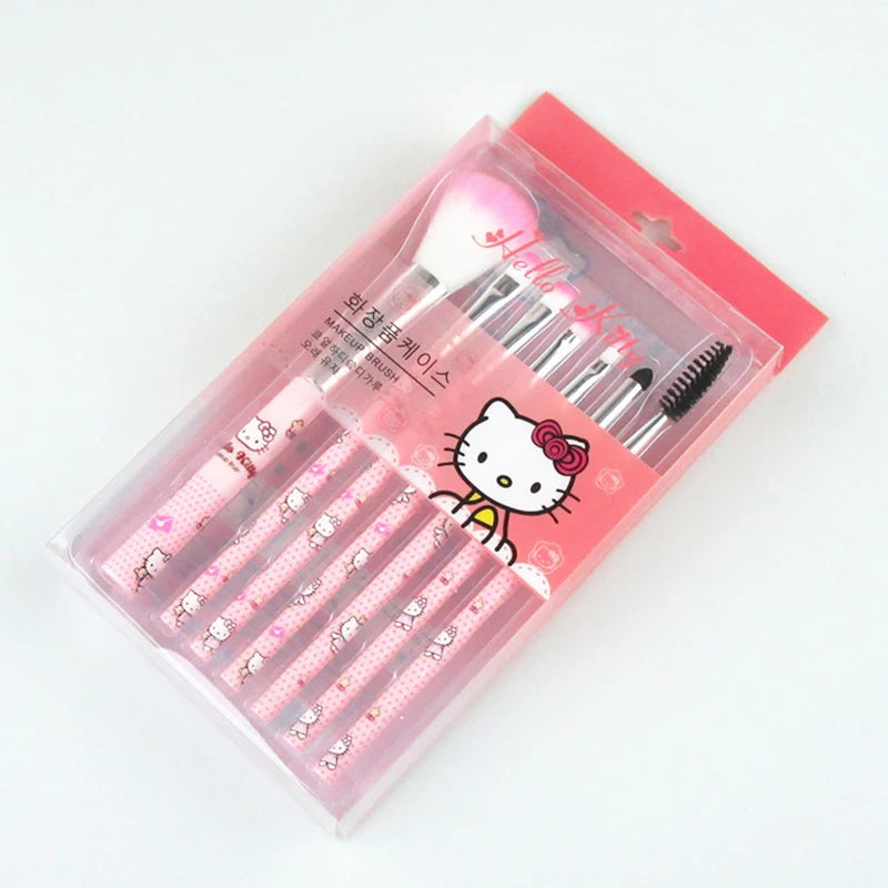 Sanrio Hello Kitty Makeup Brush Set Eyeshadow Foundation Blush Brush Women Cosmetic Beauty Tools Kit Girl Birthday Gift with Box