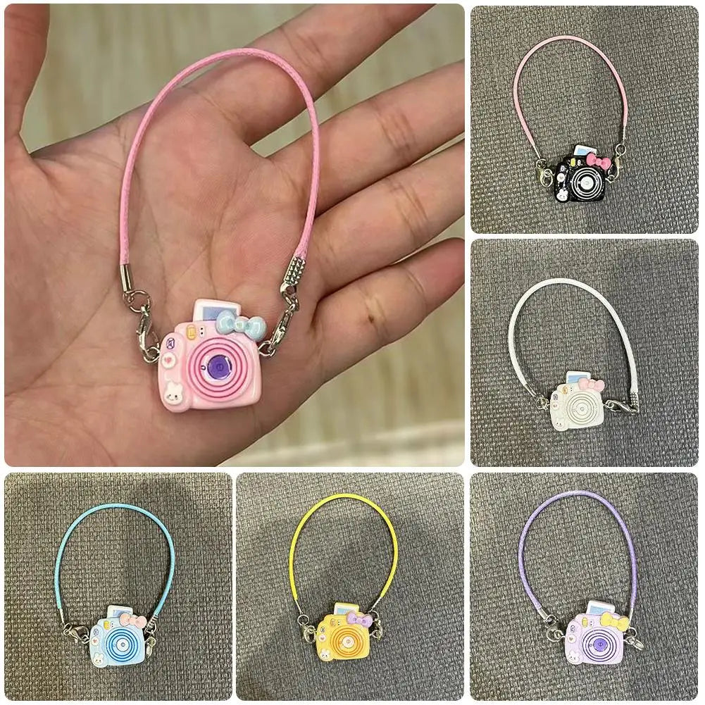 Mini DIY Camera Dress Up Plush Toy for 17cm Labubu Doll Accessories Dollhouse Hanging Neck Accessories Dollhouse Pendant