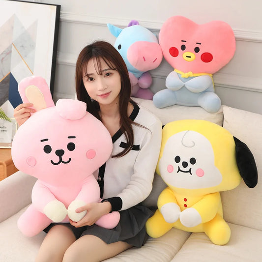 Anime Peripheral Miniso Plush Toys Kpop Cartoon Animals Soft Stuffed Dolls Dog Rabbit Koala Sheep Kawaii Room Decor Kid Gift