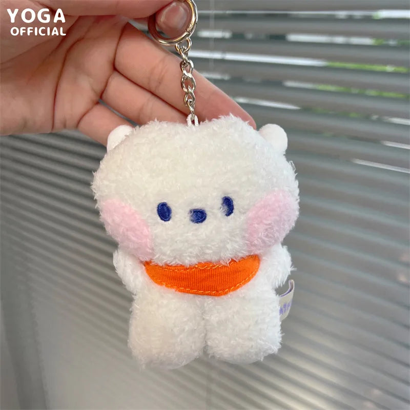 8Cm Kawaii Bt21 Small Animal Mini COOKY RJ TATA Plush Keychain knapsack Pendant Cartoon New Plush Doll Pendant Birthday Gift