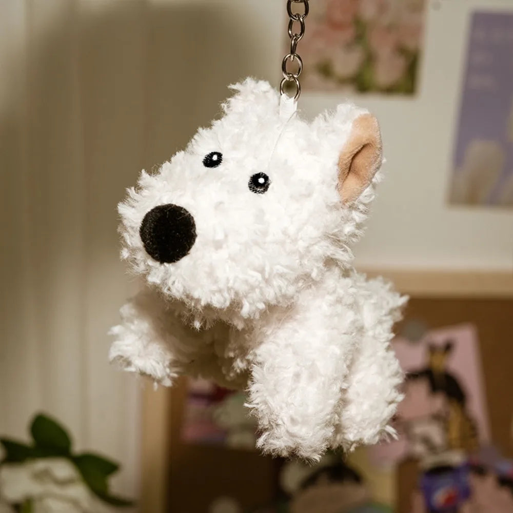 Gifts West Highlands Puppy Plush Pendant Terrier White Dog Plush Puppy Car Decoration Doll Pendant