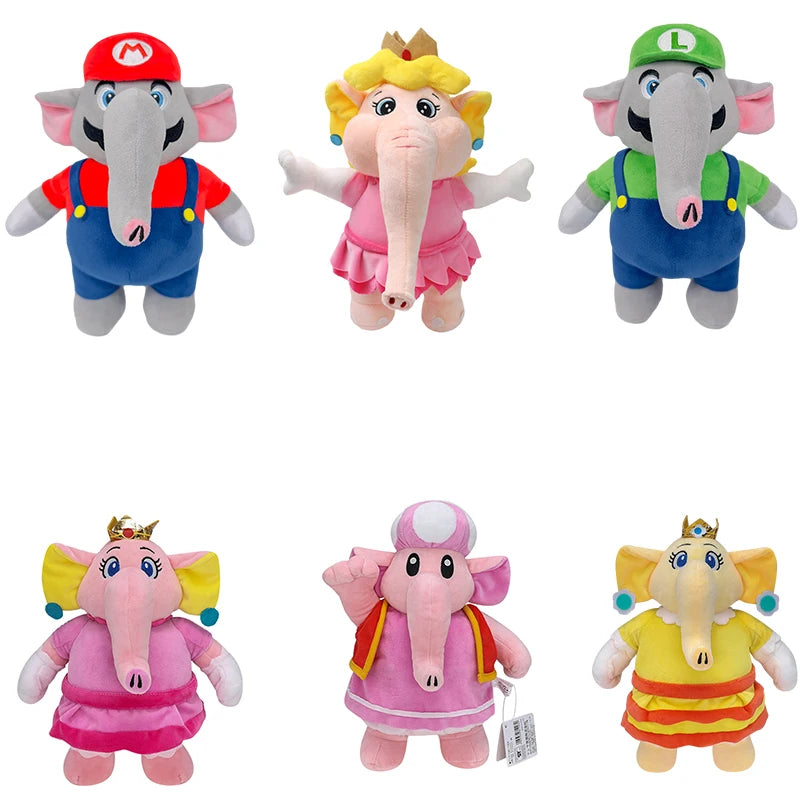 Balloon Mario Plush Soft Toys Poplin Rolla Koopa Elephant Fruit Goomba Animals Dolls Elephant Princess Daisy Peach Kawaii Gifts